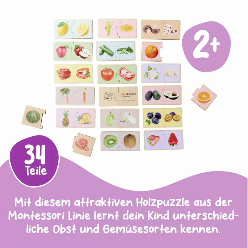 Eichhorn Montessori Puzzle - Holz-Stiftpuzzle für Kleinkinder ab 12 Monaten, FSC 100%