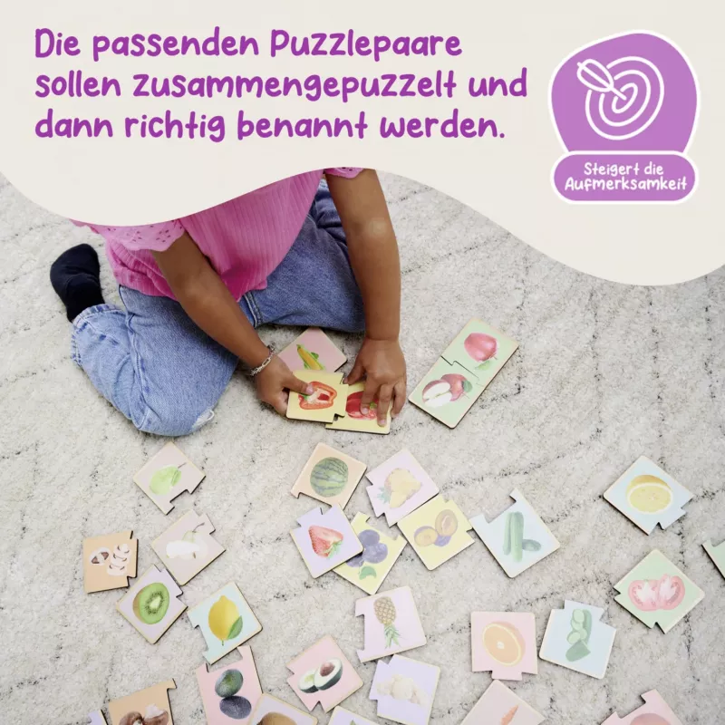 Eichhorn Montessori Puzzle - Holz-Stiftpuzzle für Kleinkinder ab 12 Monaten, FSC 100%