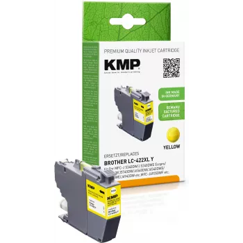 KMP Remanufactured Yellow Ink Cartridge für Brother LC422XLY (MFC-J5340DW, MFC-J5740DW, MFC-J6540DW, MFC-J6940DW) - Hohe Reichweite 1500 Seiten