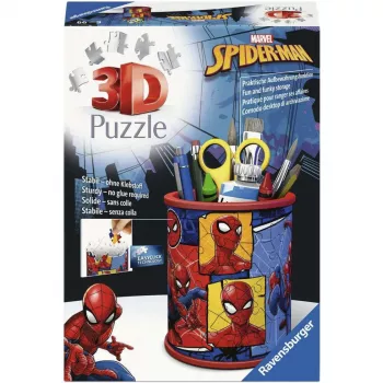 RAVENSBURGER 3D Puzzle Stifthalter Spider-Man - 54 Teile, Offizielles Marvel, Easy Click