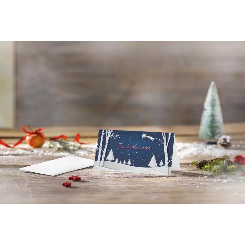 SIGEL DS087 Weihnachtskarten Pop-up Winterlandschaft DIN lang, 25 Karten mit Umschlägen