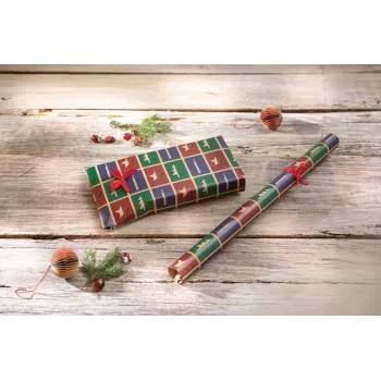 SIGEL GP122 Weihnachtsgeschenkpapier Braun Cut-Out-Stil mit Abreißstreifen, 5 m x 70 cm, 80 g/m², FSC-zertifiziert