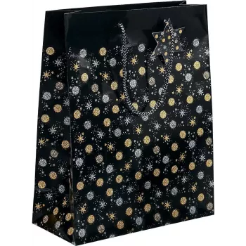 Sigel GT028 Stardust Geschenktasche Weihnachten, groß, 26 x 33 cm