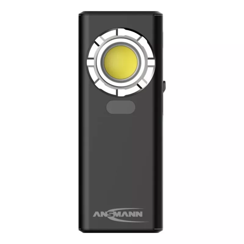 ANSMANN WL1200R wiederaufladbare Werkstattlampe, 1200 lm COB LED, 6500K, Li-Ion 4000 mAh, USB-C, Power Bank, IP54, Magnetfuß, Haken