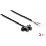 Delock Lichtschranke Gabelförmig 5 mm Typ K mit 4 x offenen Kabelenden PNP L/D umschaltbar 2 m