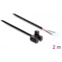 Delock Lichtschranke Gabelförmig 5 mm Typ F mit 4 offenen Kabelenden PNP L/D umschaltbar 2 m