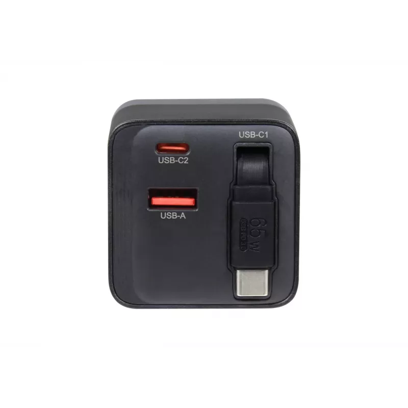 ALLNET 65W GaN USB-C PD Wandladegerät mit Quick Charge 3.0, 2x USB-C und 1x USB-A
