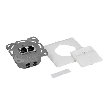 LOGILINK Cat.6A Wandanschlussdose 2xRJ45 STP, vertikal, signalweiß