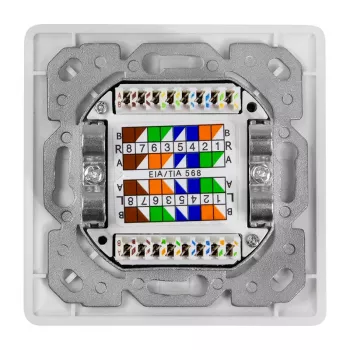 LOGILINK Cat.6A Wandanschlussdose 2xRJ45 STP, vertikal, signalweiß