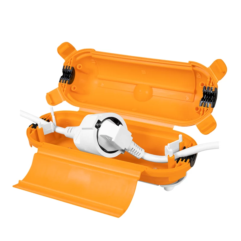 LogiLink LPS239 Outdoor-Verlängerungskabel-Set mit Schutzbox, 10 m, Schuko, IP44, Schwarz