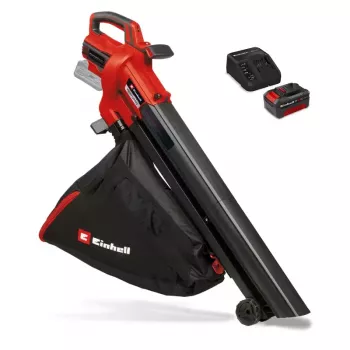 Einhell Power X-Change VENTURRO 18/210 Kit Akku-Laubbläser & -Sauger, 18V, 4.0Ah Akku, Rot/Schwarz