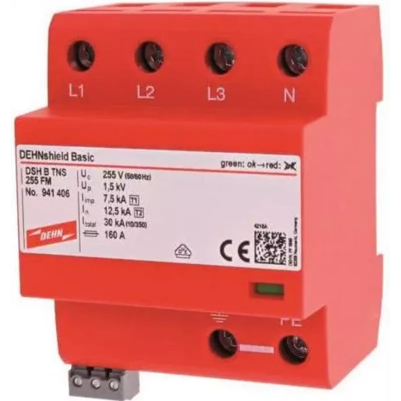 DEHN DSH B TNS 255 FM Kombinierter Blitz- und Überspannungsableiter Typ 1+2 für TNS-Systeme