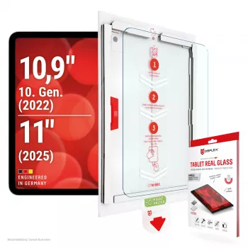 E.V.I. DISPLEX Tablet Echtglas Displayschutzfolie für iPad 10.9 (10. Gen) / iPad 11 (2025)