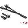 Delock Y-Fan-Kabel 1 x 4-Pin-PWM-Buchse auf 2 x 4-Pin-PWM-Stecker mit Geflechtschlauch 13,5 cm Schwarz