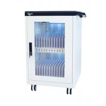 ALLNET 30-Geräte-Ladewagen mit 30 USB-A-Anschlüssen, 360W Gesamtleistung, abschließbarer Stahlschrank, 30W pro Gerät (CX30-30W)