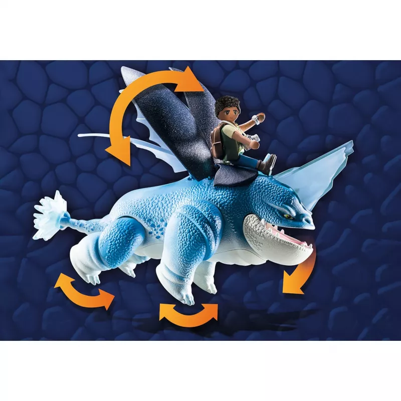 Playmobil 71082 Dragons: The Nine Realms - Plowhorn & D'Angelo mit Kristallfels-Sprengfunktion