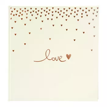 Goldbuch Raining Hearts Beige Fotoalbum, 60 weiße Seiten, Festeinband, PU-Einband, 31x30 cm