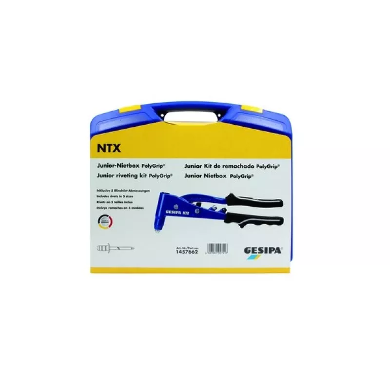 Gesipa PolyGrip® Junior Nietbox – 352-teiliges Blindniet-Sortiment im Blechkoffer