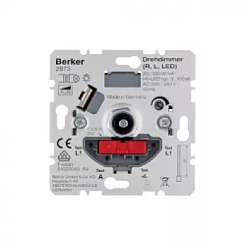 Berker 2873 Drehdimmer-Einsatz für Niedervolt-Halogenlampen 20-500W mit Softrastung