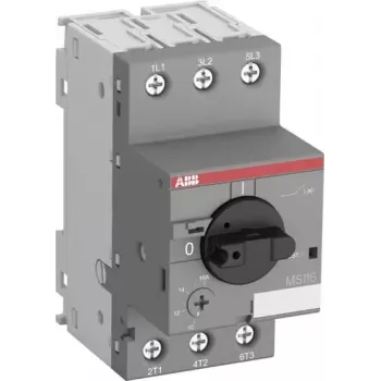 ABB MS116-0.16 Motorschutzschalter, 0,1-0,16 A, 3-polig, Auslöseklasse 10, 690V AC, Schraubanschlüsse