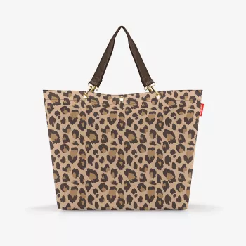 Reisenthel Shopper XL Leo Macchiato – Große Einkaufstasche aus recyceltem PET mit Leopardenmuster, 35 L