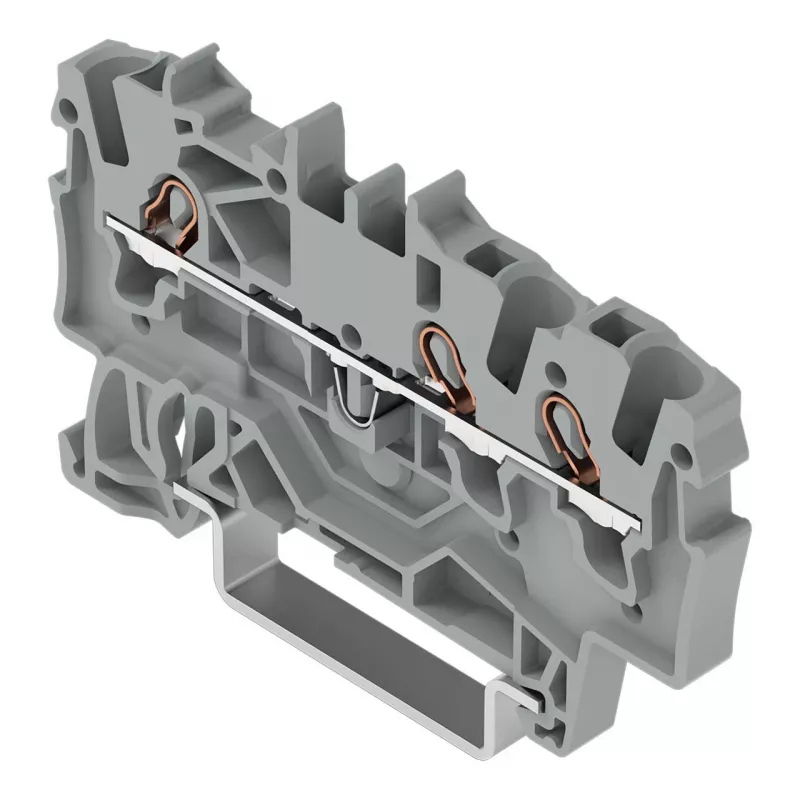 WAGO 2001-1301 3-Leiter-Durchgangsklemme, 1,5 mm², Push-in CAGE CLAMP, Ex e II, grau