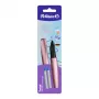 Pelikan Twist Füllfederhalter Rosenblau mittlere Feder - ergonomischer Griff für Rechts- und Linkshänder, Blisterverpackung