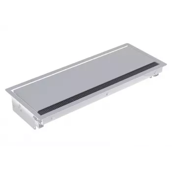 Bachmann CONI Long Einbau-Steckdosenleiste mit 3 Schuko-Steckdosen, Silber Aluminium