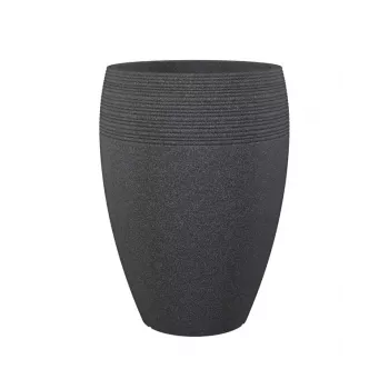 Emsa Landhaus Blumentopf 283/65 Schwarz-Granit D47 – 47 cm runder Pflanztopf, 38 L, UV- und frostbeständig, Innen-/Außenbereich