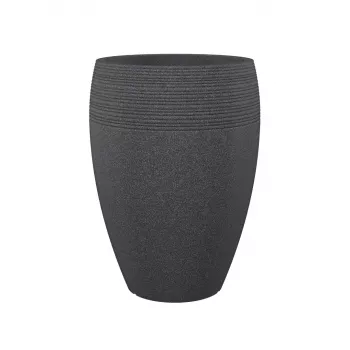 Emsa Landhaus Blumentopf 283/65 Schwarz-Granit D47 – 47 cm runder Pflanztopf, 38 L, UV- und frostbeständig, Innen-/Außenbereich