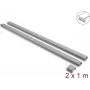 Delock selbstklebender Kabelkanal mit Schiebedeckel 30 x 14 mm, inkl. Verbinder, 1 m, 2er-Pack, Grau