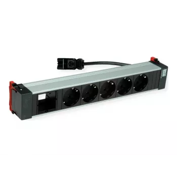 Bachmann POWER FRAME 5x Schuko-Steckdose 1x Modul-Slot 0,2m GST18i3 Schwarz