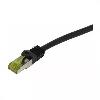 SYNERGY21 CAT6A S/FTP Patchkabel RJ45, 500 MHz, 7,5 m, Schwarz, TPE/LSZH, Innen/Außen, UV-/Wasser-/Ölbeständig, AWG26, CAT7-Rohkabel