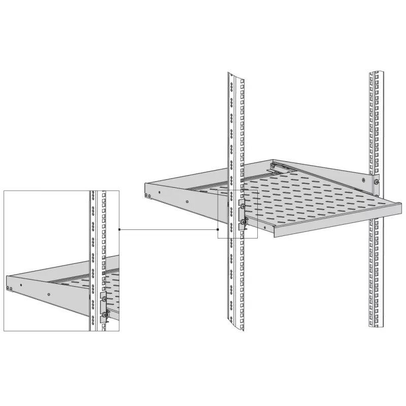 EFB Elektronik 19 inch 2U ausziehbares Regal, 355 mm tief, Frontmontage, 20 kg, hellgrau RAL 7035