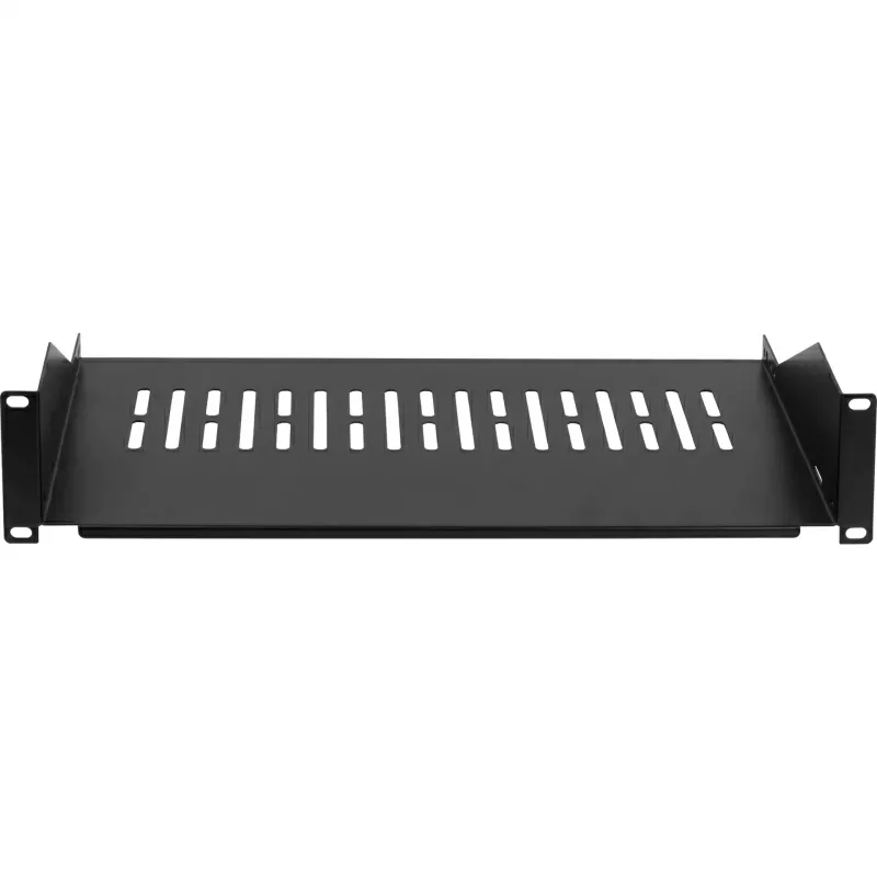 EFB ELEKTRONIK 19 Zoll 2U Festes Rack-Regal, 300 mm tief, 22 kg Belastung, Tiefschwarz RAL 9005
