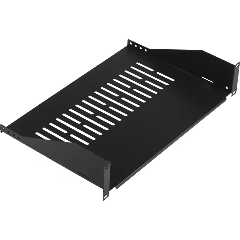 EFB ELEKTRONIK 19 Zoll 2U Festes Rack-Regal, 300 mm tief, 22 kg Belastung, Tiefschwarz RAL 9005