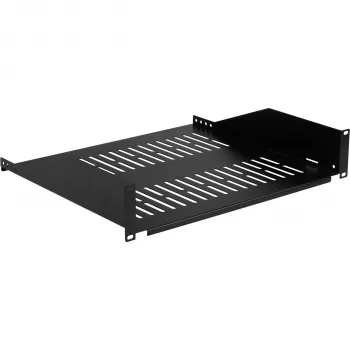 EFB Elektronik 19 Zoll 2U festes Rack-Regal, 400 mm Tiefe, 22 kg Belastung, Schwarz RAL 9005