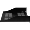 EFB Elektronik 19 Zoll 2U festes Rack-Regal, 400 mm Tiefe, 22 kg Belastung, Schwarz RAL 9005