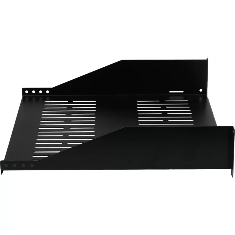 EFB Elektronik 19 Zoll 2U festes Rack-Regal, 400 mm Tiefe, 22 kg Belastung, Schwarz RAL 9005