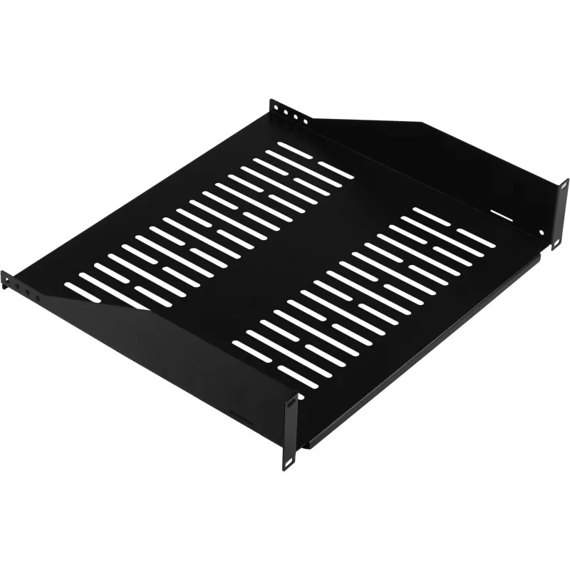 EFB Elektronik 19 Zoll 2U festes Rack-Regal, 400 mm Tiefe, 22 kg Belastung, Schwarz RAL 9005