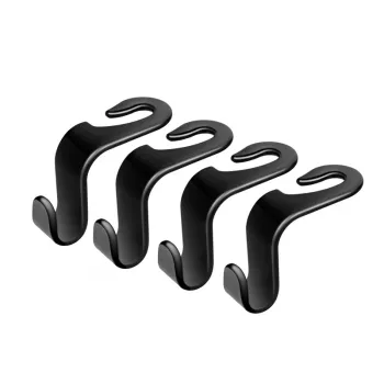 LogiLink Auto-Sitzhaken, 4er-Set, Schwarz, Universal Kopfstützen-Organizer, 8kg Belastung pro Haken, werkzeugloses Clip-on, ABS-Kunststoff