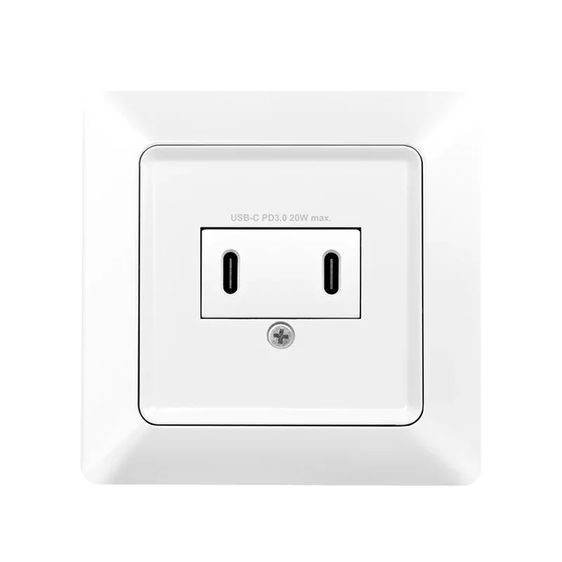 LogiLink Wandsteckdose mit 2-Port-USB-C-Ladegerät, 25W PD