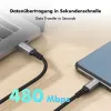 LogiLink USB 2.0 Type-C Kabel, C/M auf C/M, 480 Mbps, 240W, Nylon, Metall, Schwarz/Silber, 2 m