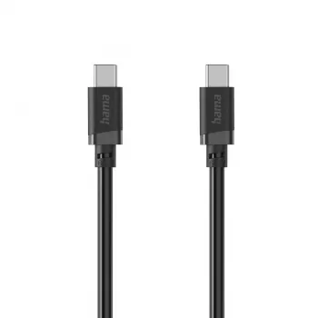 Hama USB-C auf USB-C Kabel, 2 m, 60W Power Delivery, Schwarz