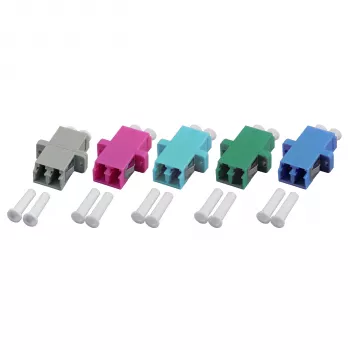 EFB Electronics LC-Duplex OS2 Singlemode Glasfaser-Kupplung, blaues Kunststoffgehäuse, SC-Simplex-Fußabdruck, einteilig