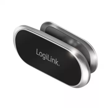 LogiLink Magnetischer Lüftungsdüsen-Halter fürs Auto Silber – 360° Schwenkbar, Neodym-Griff, Universelle Passform
