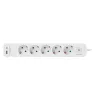 LogiLink LPS280U Steckdosenleiste, 5 AC-Steckdosen, 2 USB-Anschlüsse (USB-A & USB-C), 17W, Weiß