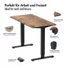 LOGILINK EO0057 Elektrischer Sitz-Steh-Schreibtisch, 120x60 cm, Einzelmotor, braune Tischplatte, 70 kg Belastung