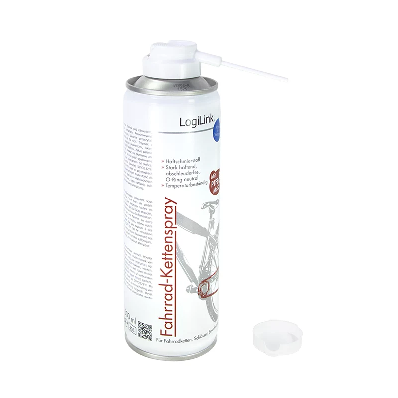 LogiLink RP0024 Kettenpflege-Spray für Fahrräder mit PTFE und MoS2, 300 ml