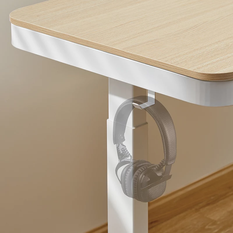 LogiLink Sitz-Steh-Schreibtisch, Einzelmotor, 118x60cm, mit kabellosem Laden, Weiß